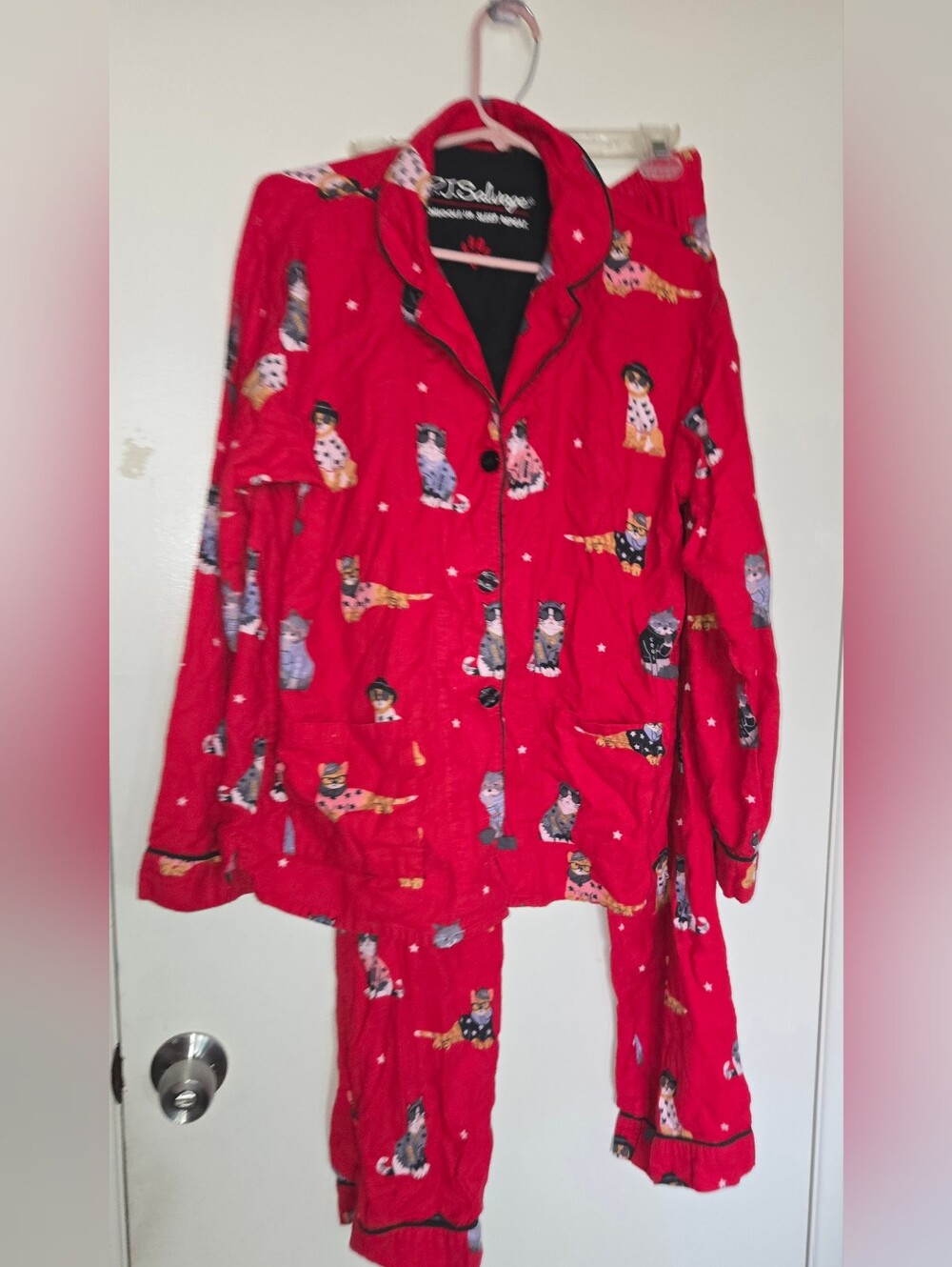 PJ Salvage Cool Cats Flannel Pajamas
